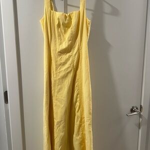 Abercrombie & Fitch Yellow Spaghetti Strap Maxi Sundress